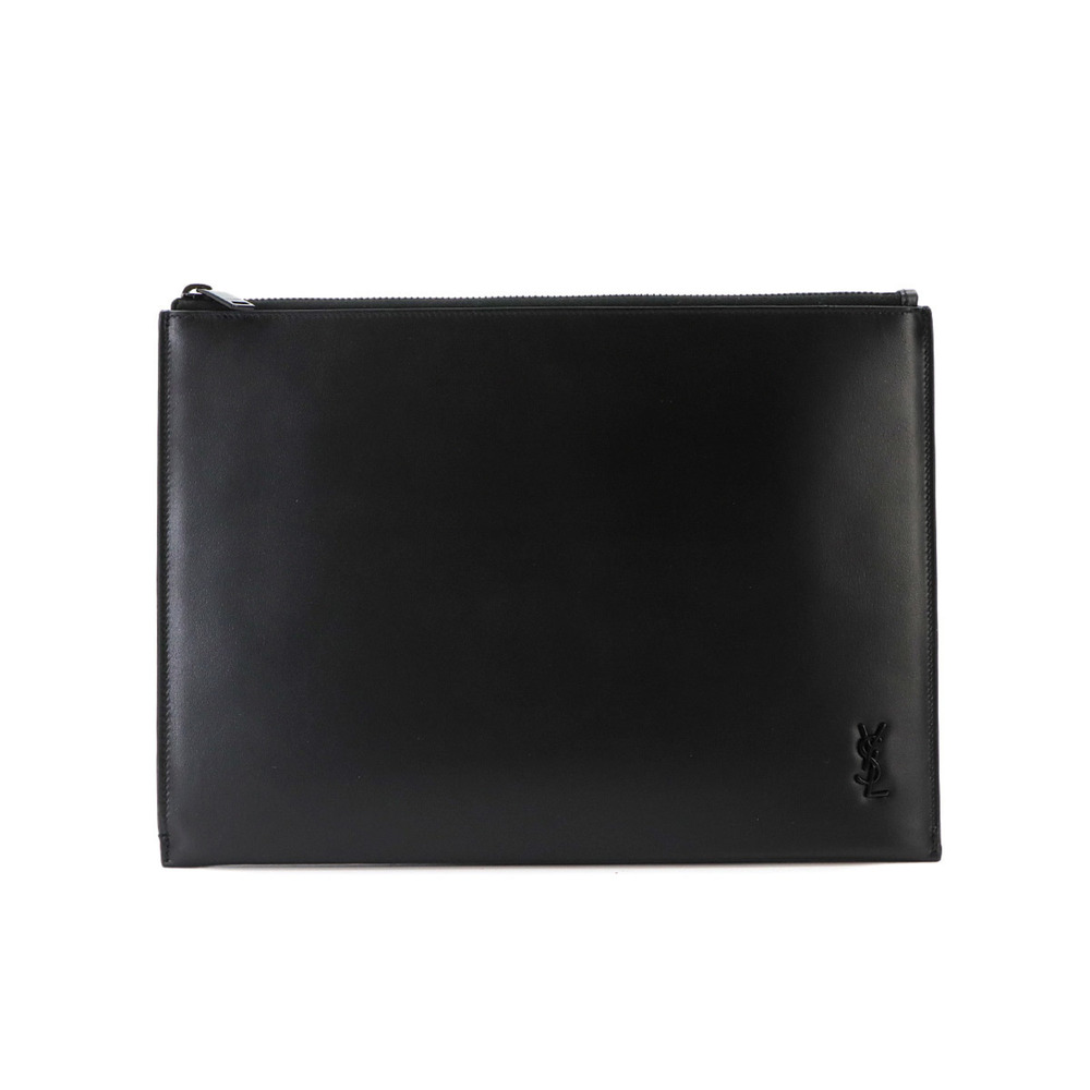 Saint Laurent clutch handbag multi-case leather black 607779 silver hardware ...